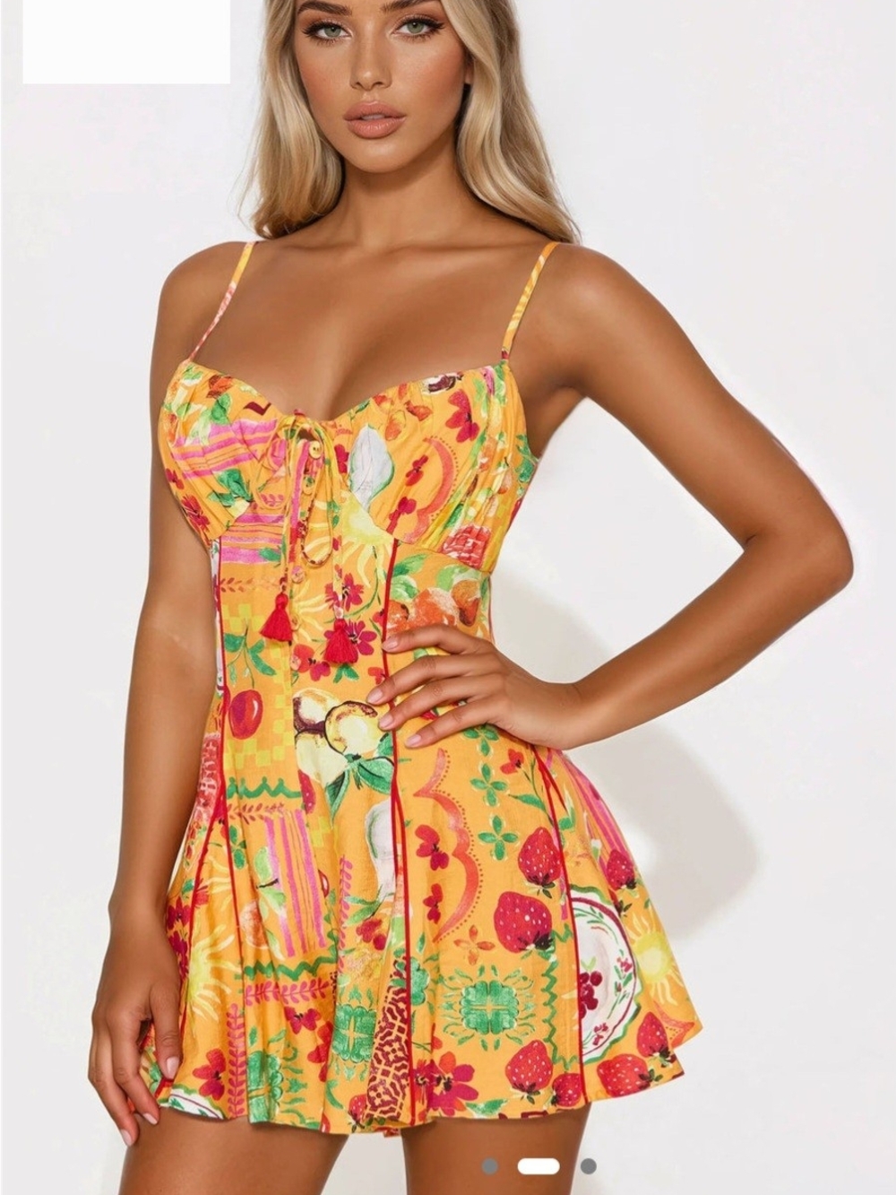 Sunshine Floral Tie-Front Mini Romper